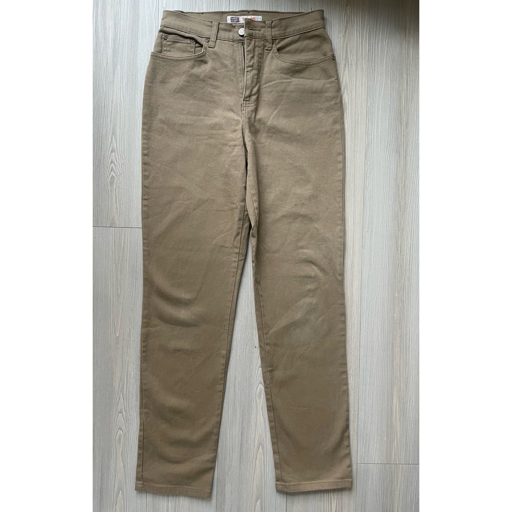 Faded Glory Women's Stretch Beige Khaki Chino Pants Sz 6 27 Waist Work Casual